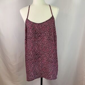 Reitmans Pink & Grey Splotchy Patterned Tank Top